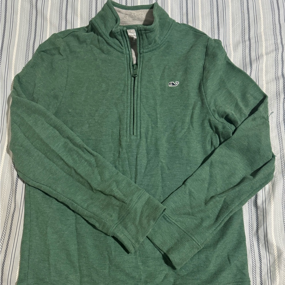 Vineyard Vines Boys Green Quarter Zip Pullover